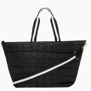 NEW Summer and Rose Black Quilted Tote Crossbody Duffel Bag